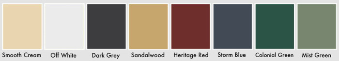 Colortuff aluminium gutter colour swatch